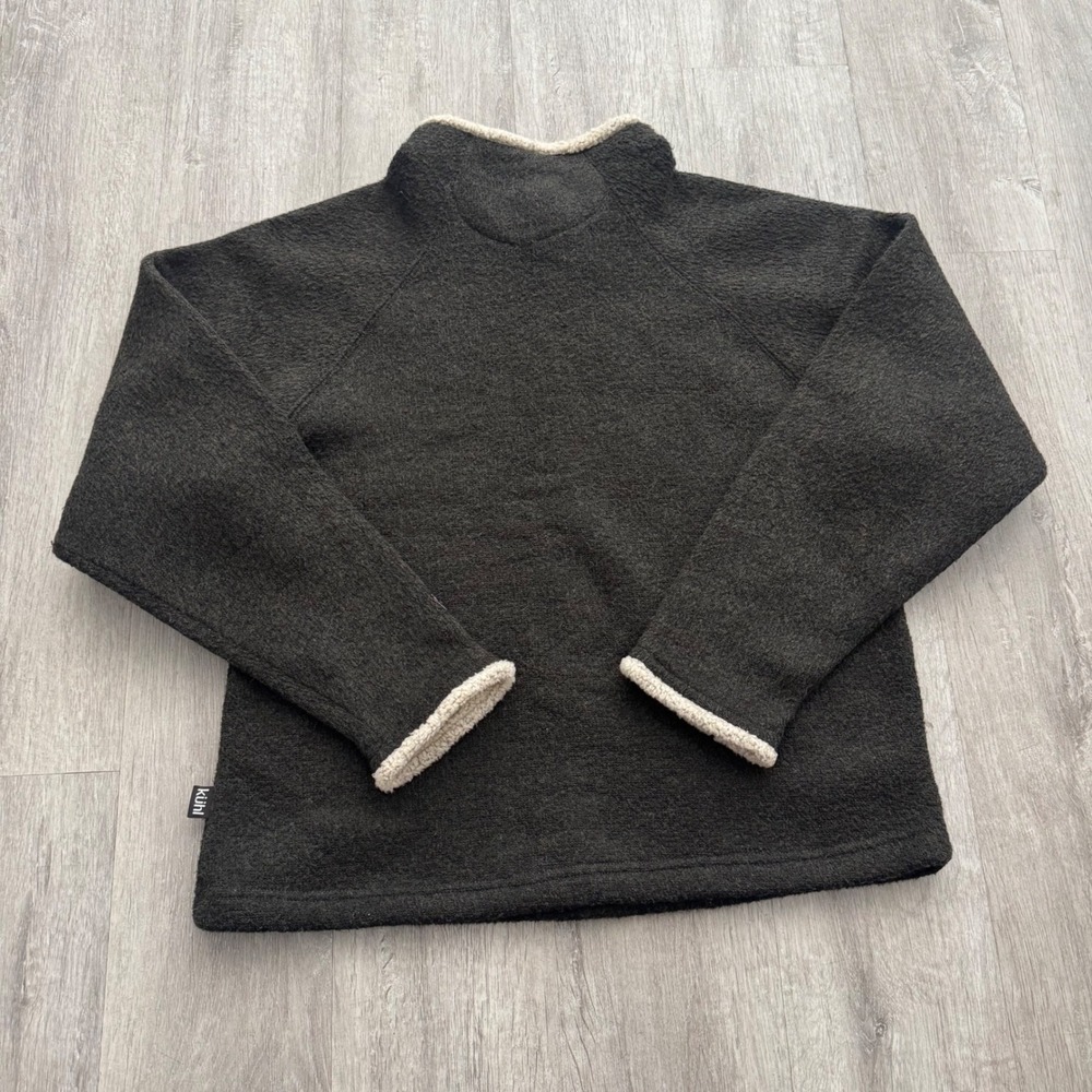 Kuhl Alf Alfpaca Fleece Pullover Mock Neck Brown Vintage size Medium - Picture 9 of 9